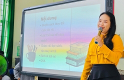 Chị Nguyễn Mộng Tuyền lan toả đam mê đọc sách tại Trường THPT Củ Chi